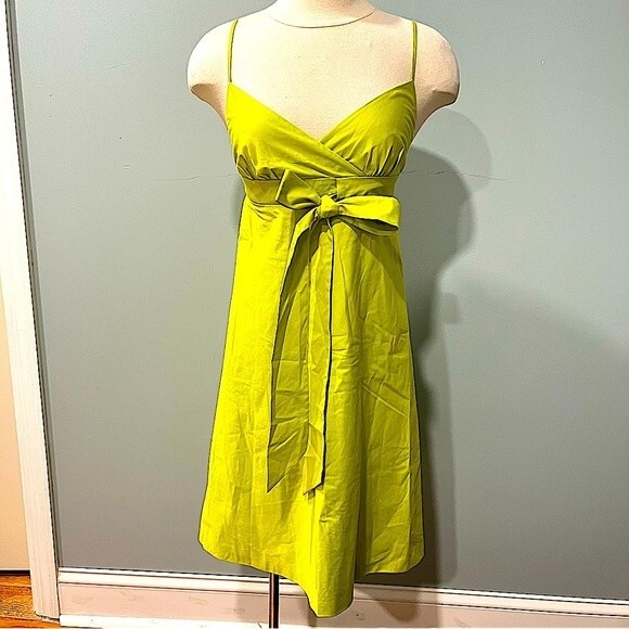 J Crew Lime Green Strappy A-Line Dress Size 4 - Picture 2 of 8